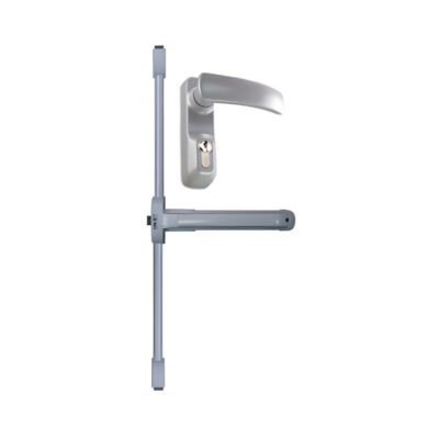Barra Antipánico 2 Puntos Gris Manija Con Llave Para Idea Base Y Push Gris